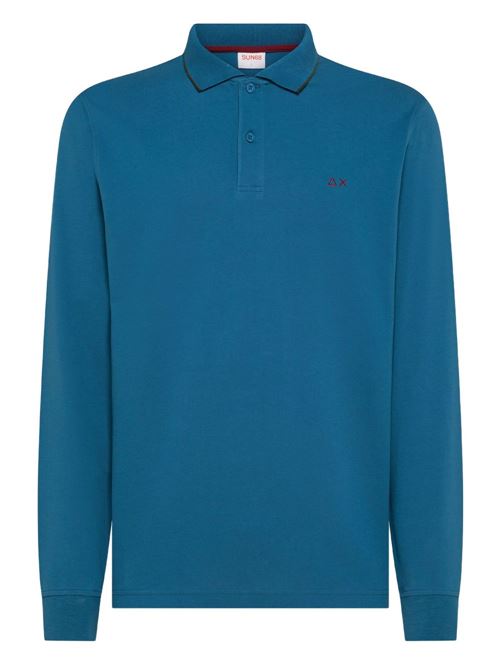 Polo uomo maniche lunghe blu avio SUN 68 | A4510280